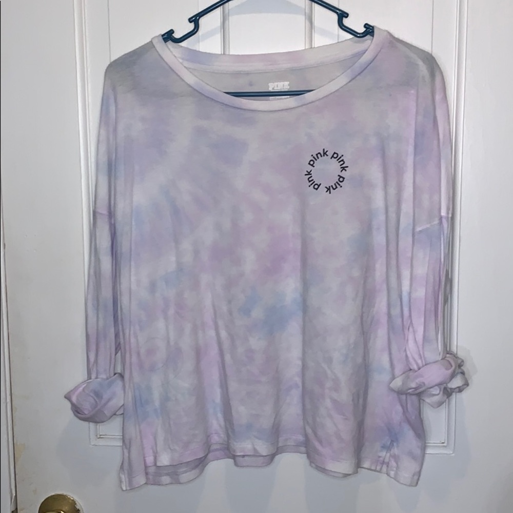PINK long sleeve crop top